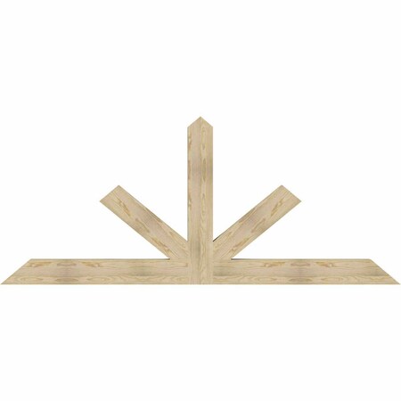 Ekena Millwork Saratoga Rough Sawn Timber Gable Bracket, Douglas Fir, 96"W x 40"H x 4"D x 6"F, 10/12 Pitch GBW096X40X0406SAR00RDF